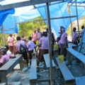 Marbial temporary school at meal time