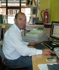 Eddy at computer