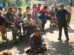 Some men from Badiceni at the summer camp