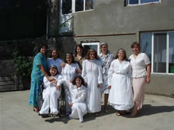 the baptism of the women from Casa Bucuriei with staff from the home